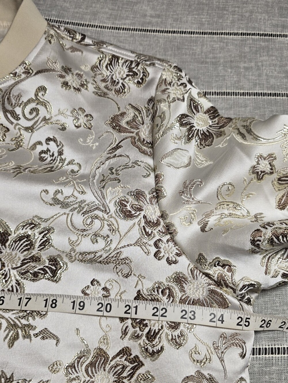 JOGAL Men's Paisley Floral Embroidered Satin Bomber Jacket. Size xl , Slim Fit - Picture 10 of 12